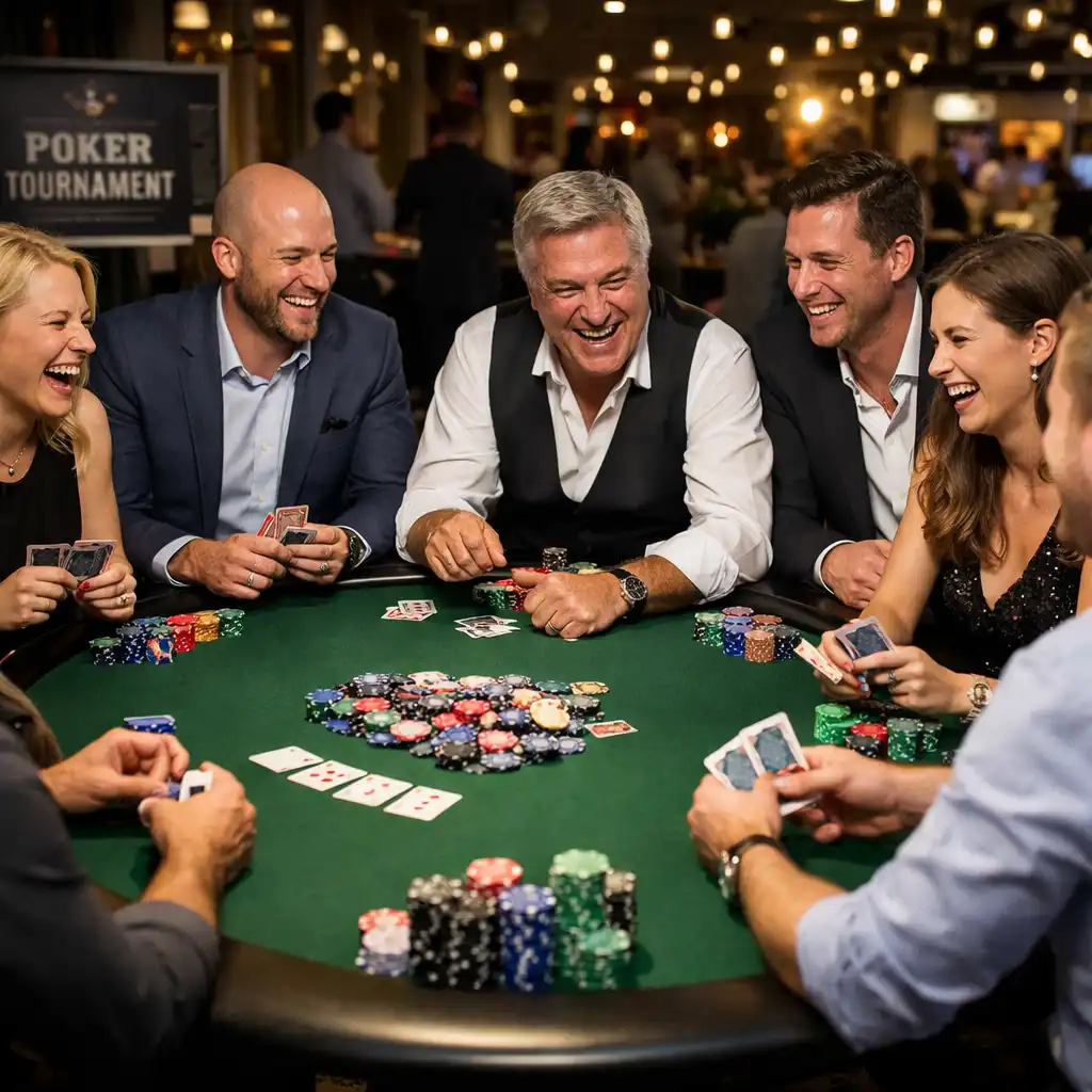 Firemní teambuilding s pokerovým turnajem u pokerového stolu